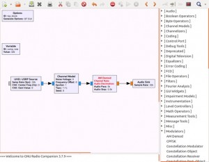 GNU Radio Companion でのフロー図