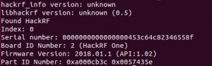 hackrf_infoコマンドでファームウェアのバージョンを確認